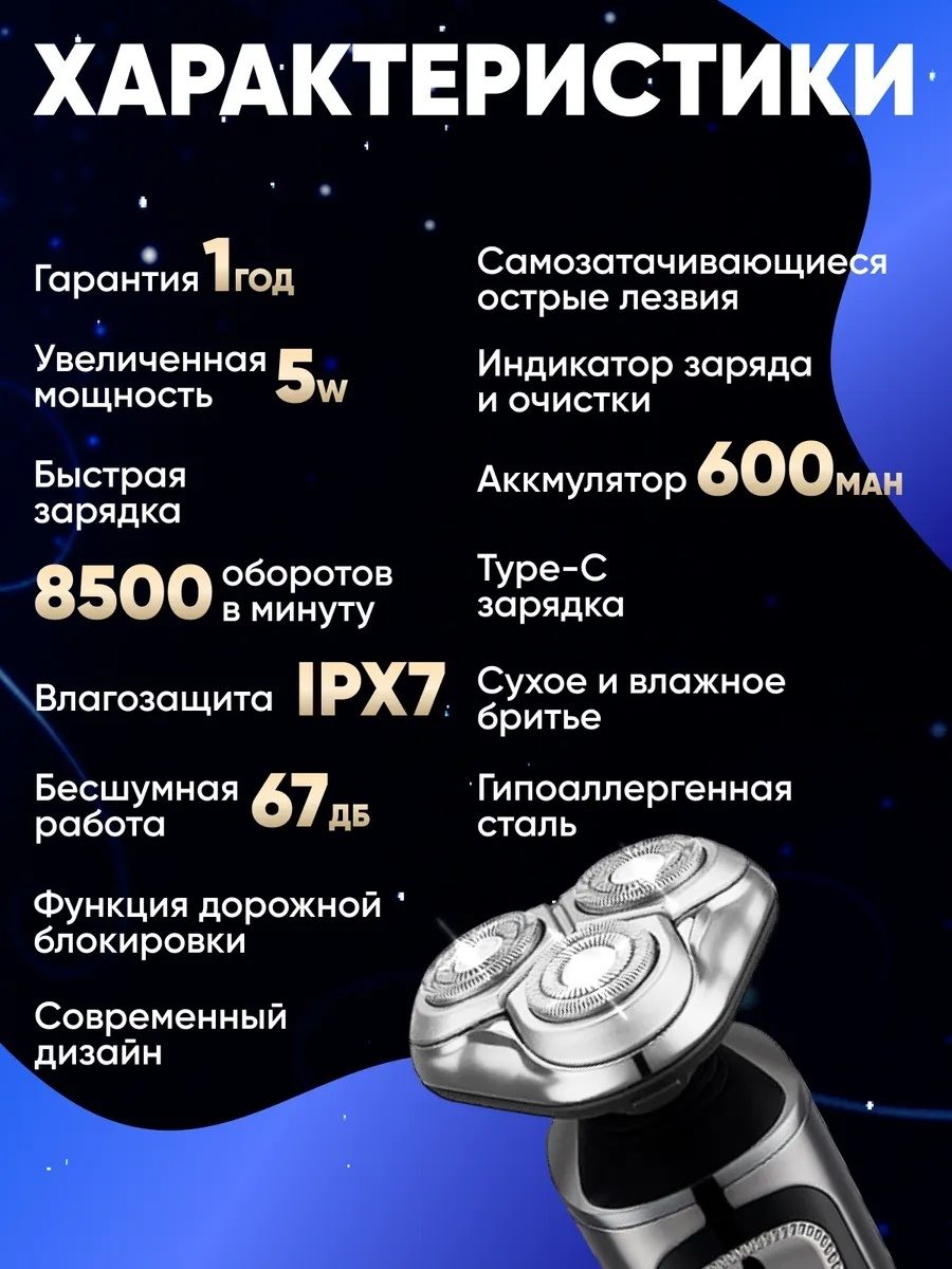 Электробритва роторная LARKO Razor R10 — фото 6