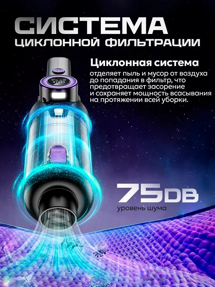 Автопылесос ручной LARKO Car vacuum cleaner V-01 — фото 4