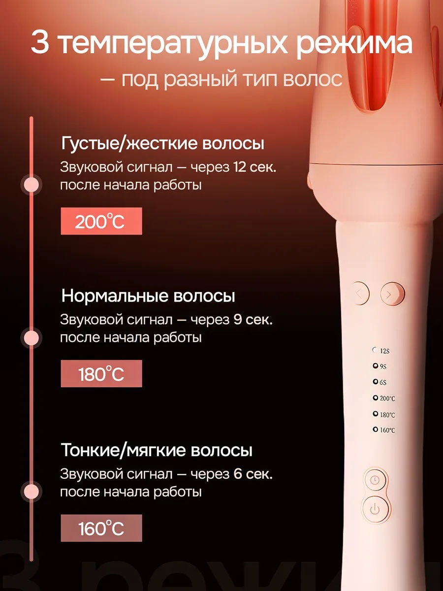 Автоматическая плойка для локонов LARKO Hair Curler Soft Waves Pro — фото 6