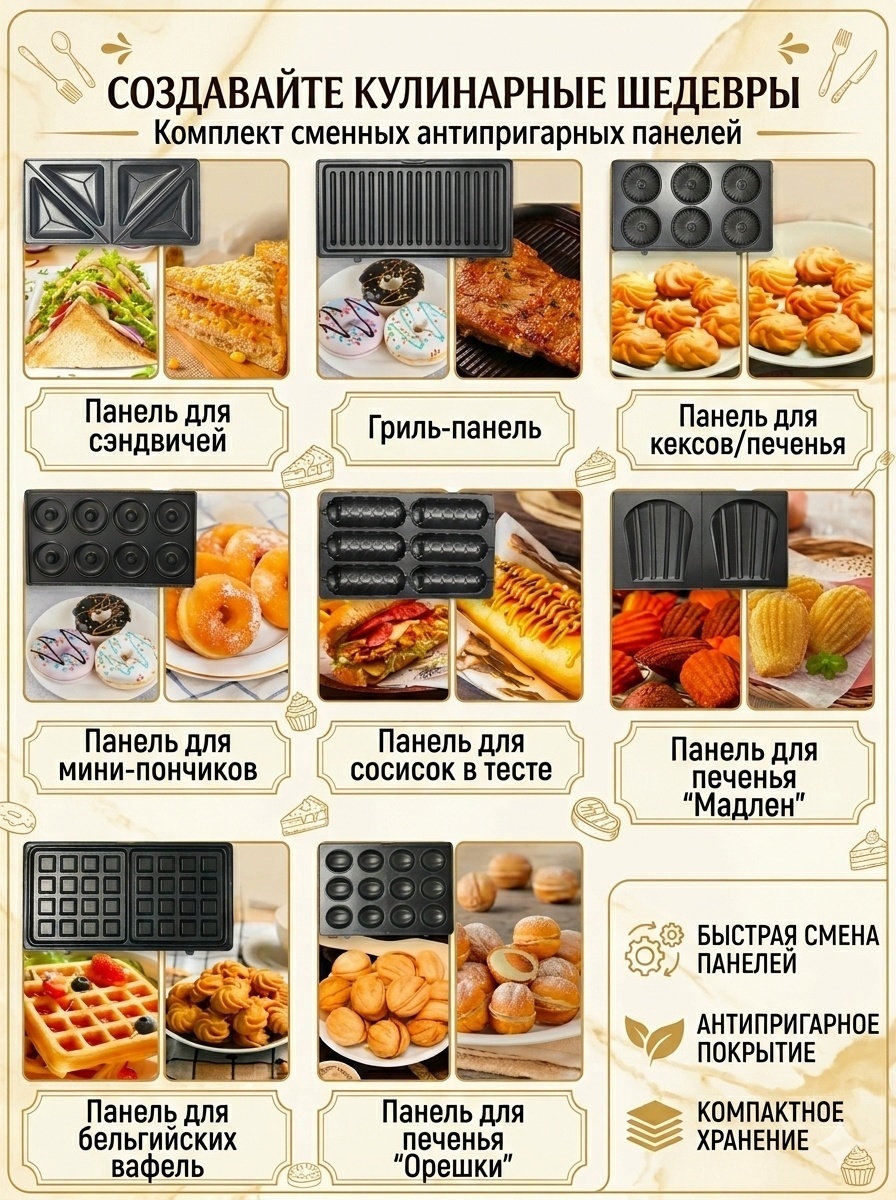 Вафельница LARKO SmartBakeX8