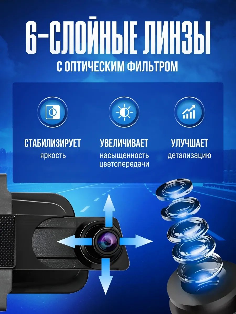 Автомобильный видеорегистратор зеркало LARKO DVR 4K F80 премиальный — фото 3