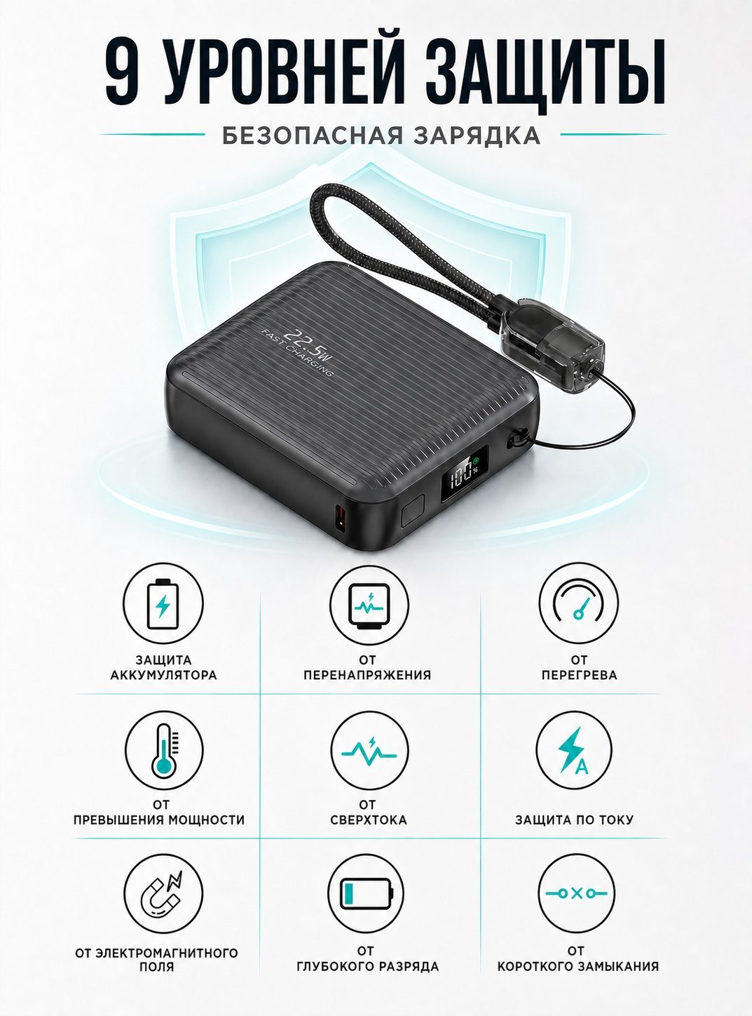Внешний аккумулятор 10000 mAh LARKO Power Bank CK-066 — фото 3