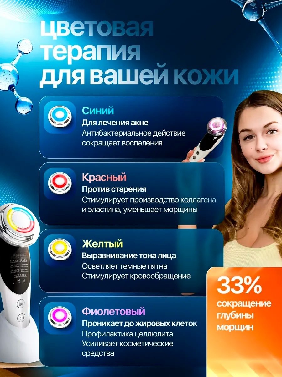 Микротоковый массажер для лица RF лифтинг LARKO — фото 4