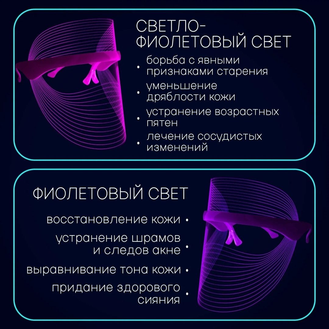 Светодиодная маска для лица с LED терапией LARKO — фото 7