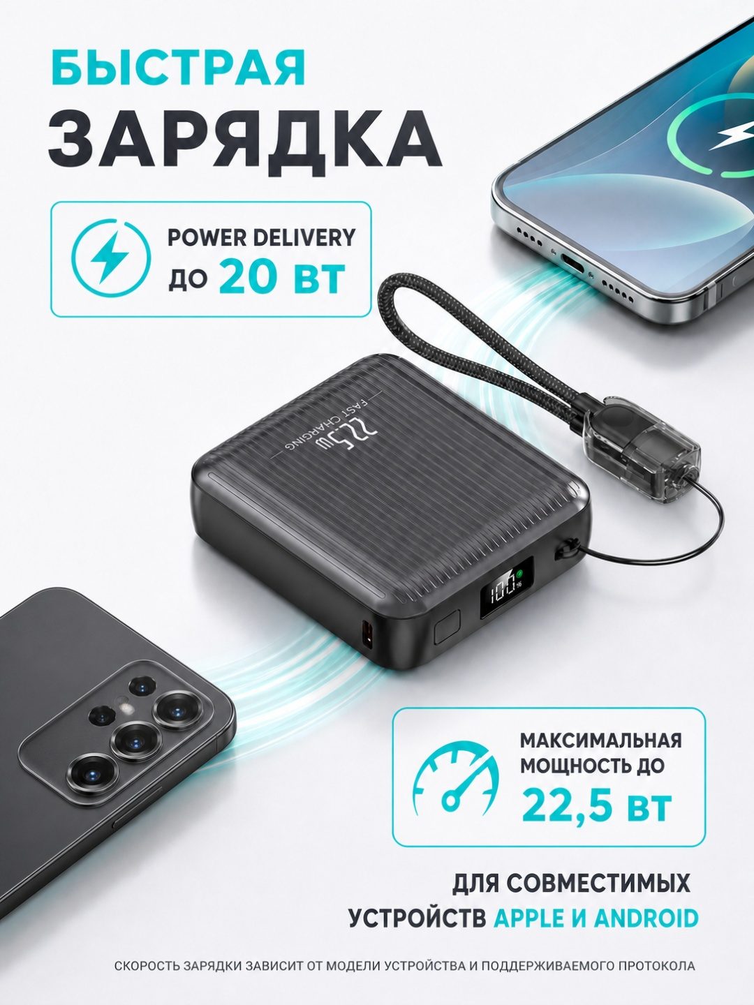 Внешний аккумулятор 10000 mAh LARKO Power Bank CK-066 — фото 2
