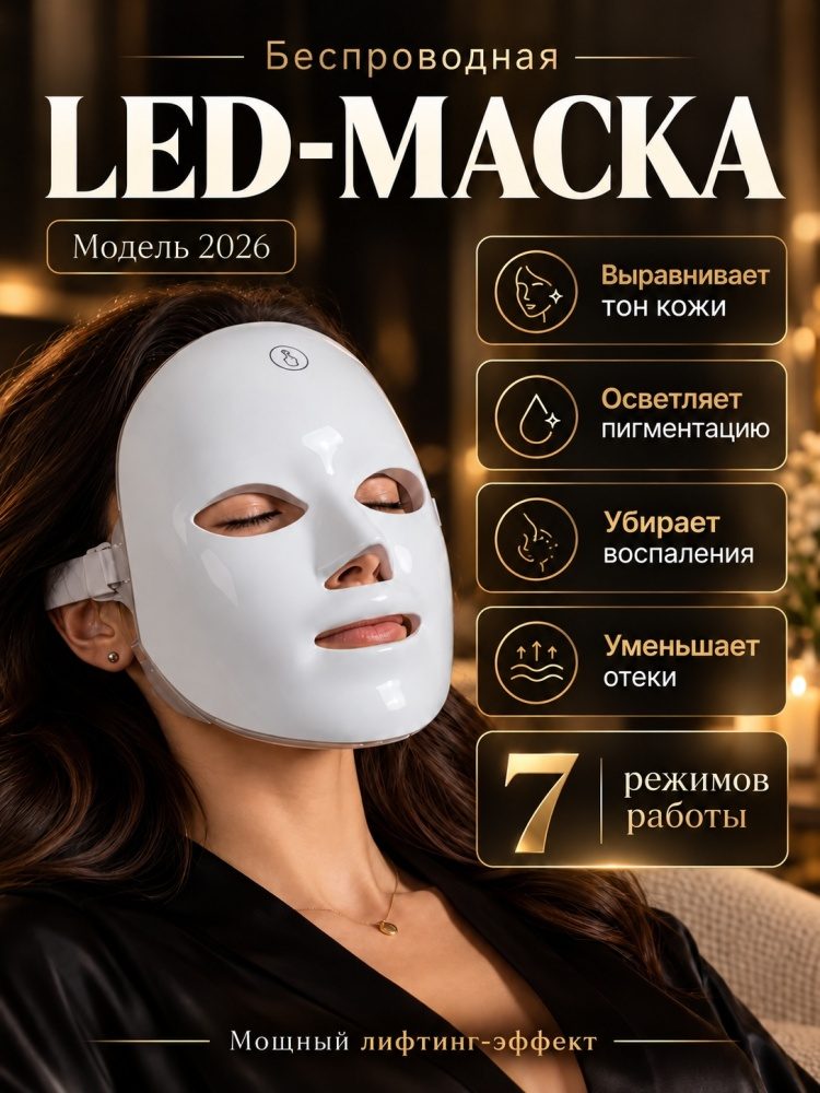 Светодиодная маска для лица с 7 режимами LARKO