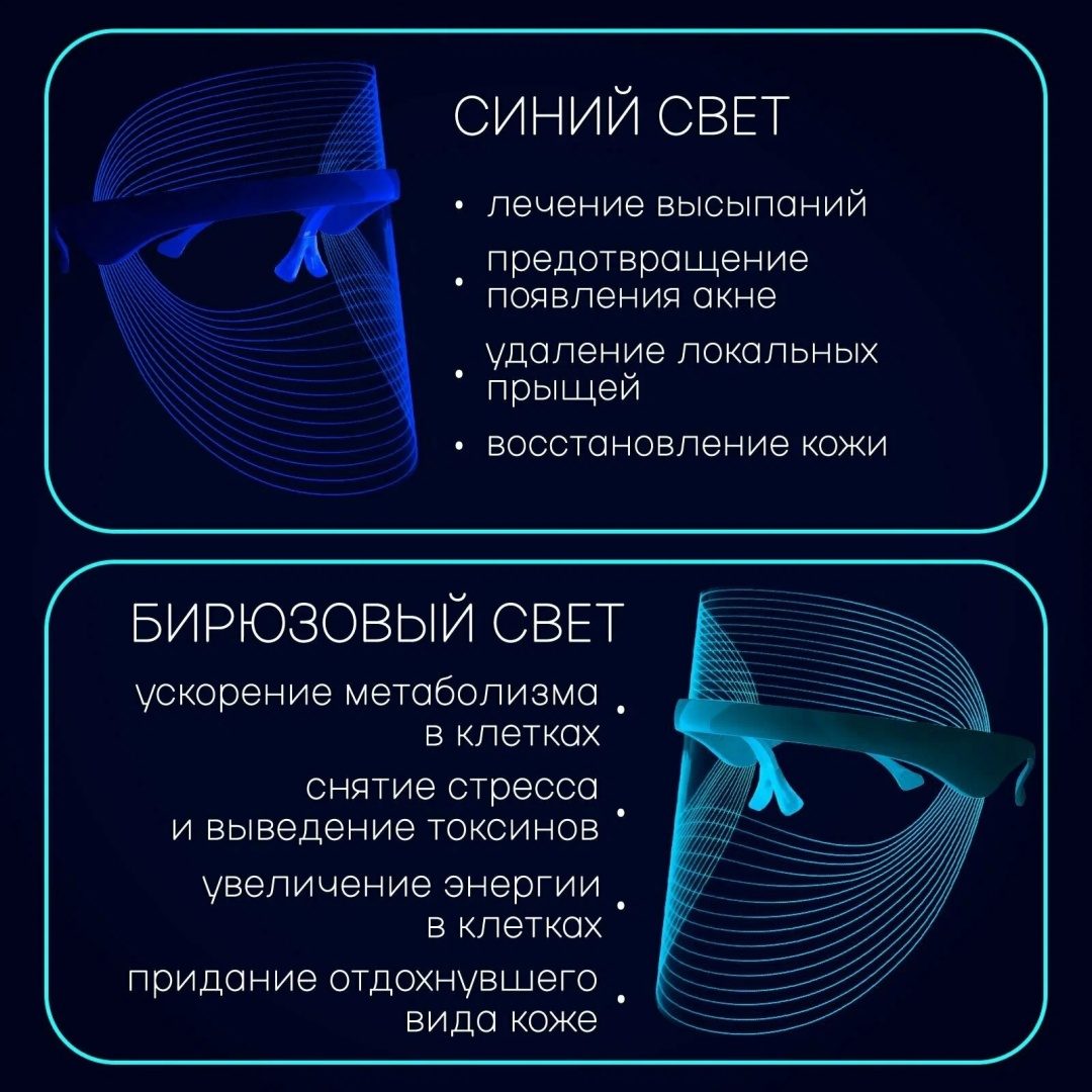 Светодиодная маска для лица с LED терапией LARKO — фото 8
