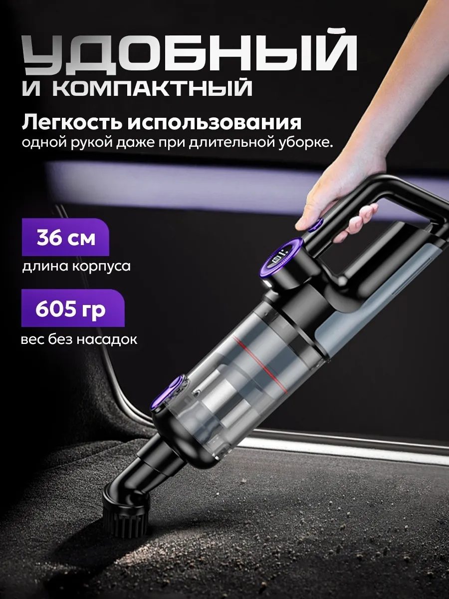 Автопылесос ручной LARKO Car vacuum cleaner V-01 — фото 7