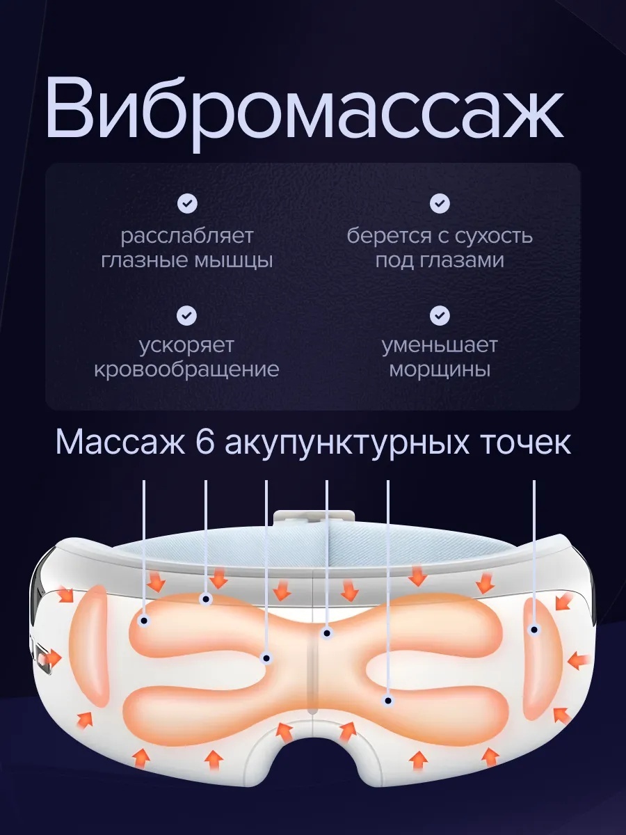 Массажер для глаз акупунктурный LARKO Electric eye massager 01 — фото 3