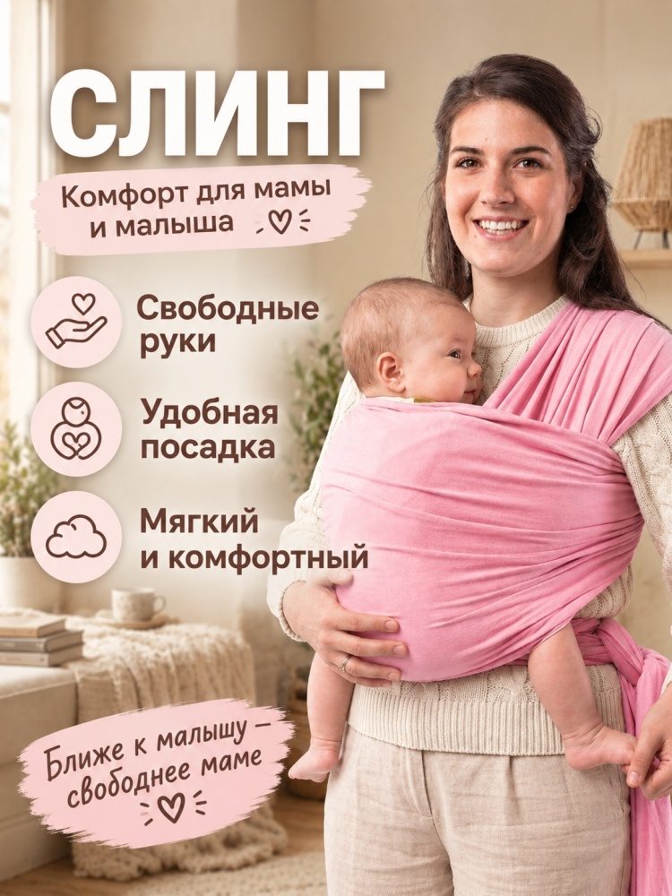 Слинг-шарф трикотажный для новорожденных LARKO