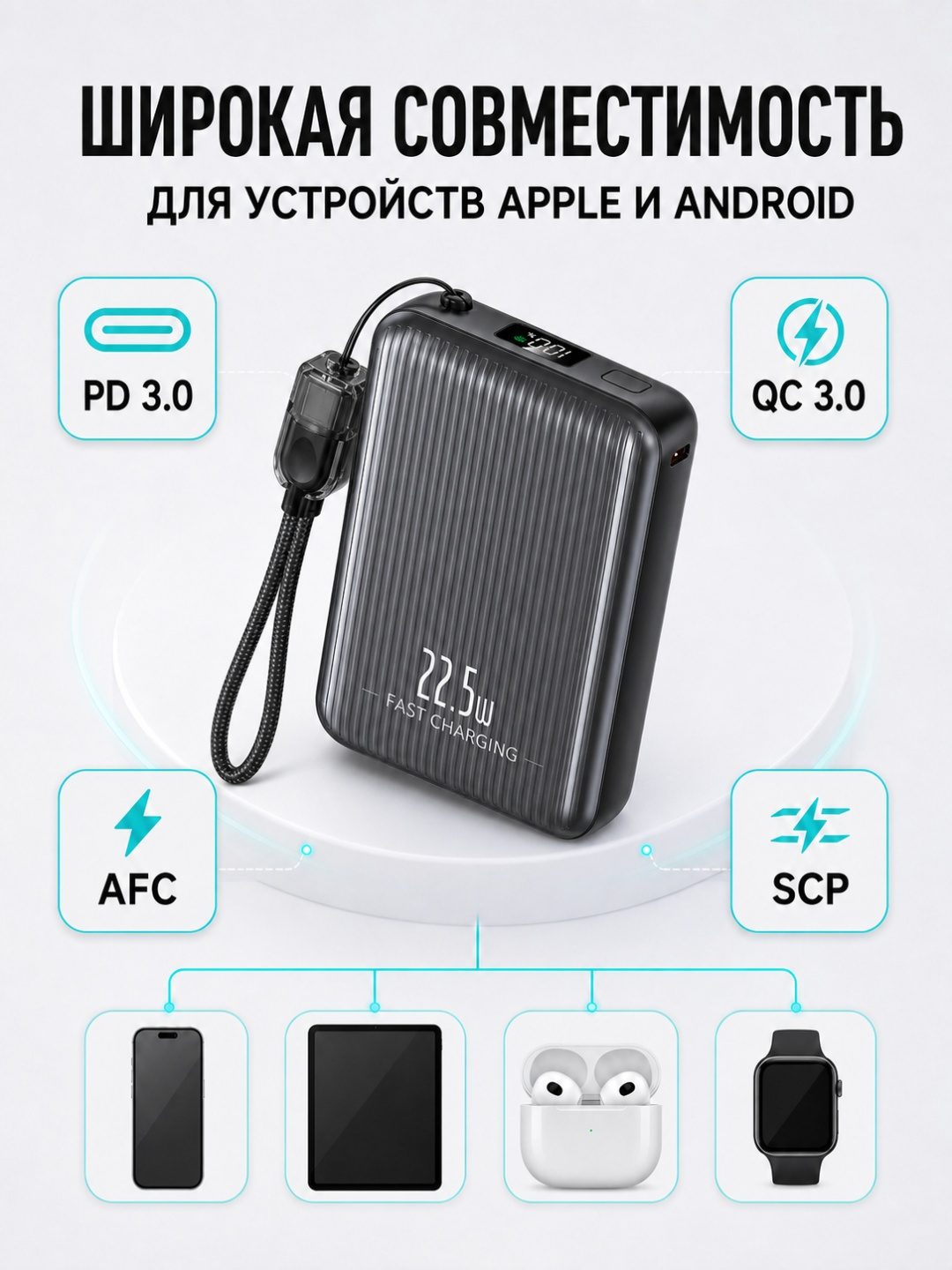 Внешний аккумулятор 10000 mAh LARKO Power Bank CK-066 — фото 4